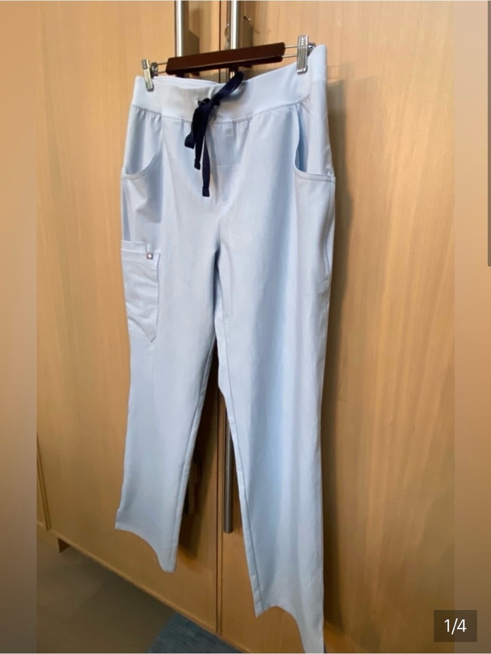 FIGS Kade Style Light Blue Women's Drawstring Scrub Pants Size L